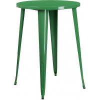 Flash Furniture CH-51090-40-GN-GG 30'' Round Metal Indoor-Outdoor Bar Height Table in Green